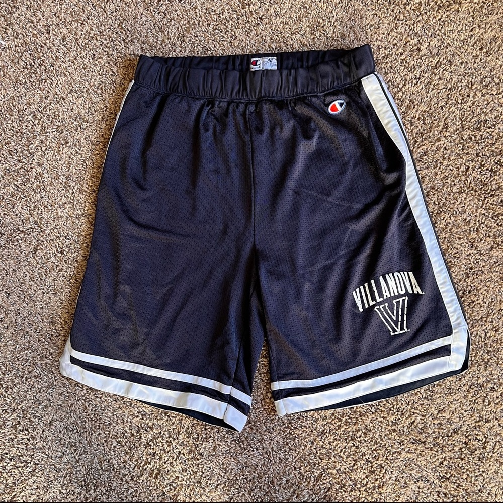 Mens Vintage Champion Villanova Basketball Shorts Dark Blue Mesh NCAA Jersey